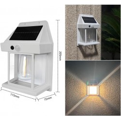 Solar Tungsten Wall Light, Outdoor Solar Induction Tungsten Wire Warm Light Wall Lamp, IP65 Waterproof Solar Security Light,