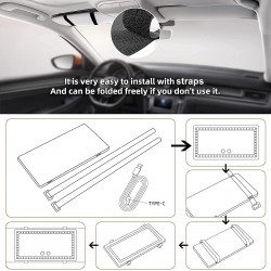 Miroir de courtoisie pour pare-soleil de voiture, miroir de maquillage rechargeable avec 3 modes d'éclairage et 60 LED - Miroir