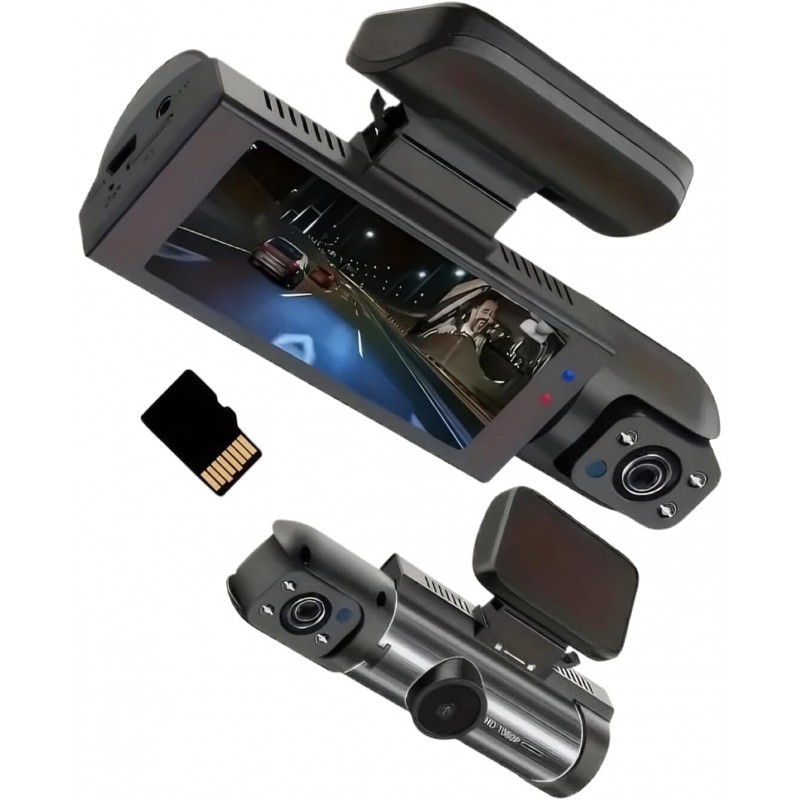 lerwliop Caméra de Voiture Angle 170 °, enregistreur 1080P, Tableau de Bord HD, rétroviseur avec caméra de Voiture ABS, caméra