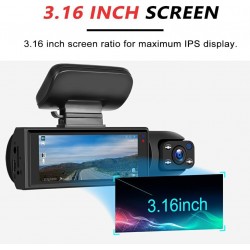 lerwliop Caméra de Voiture Angle 170 °, enregistreur 1080P, Tableau de Bord HD, rétroviseur avec caméra de Voiture ABS, caméra