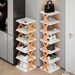 ZXCVB Multi-Layer Shoe Rack Storage Organizer, Thin Shoe Rack for Entryway, Vertical Shoe Rack for Small Spaces, Space Saving